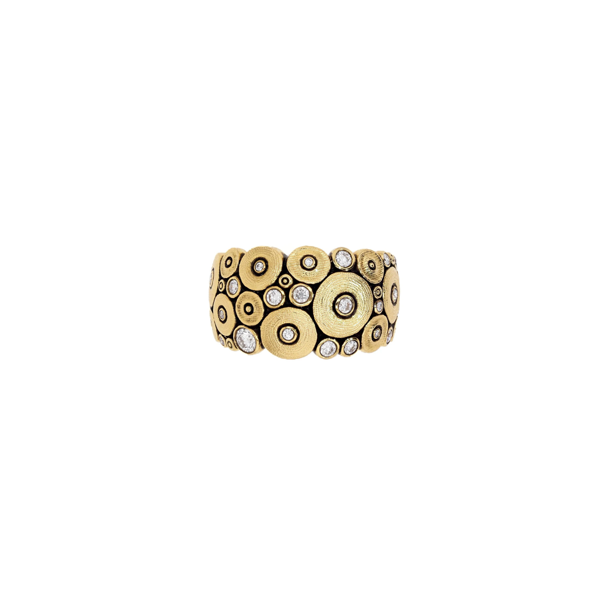 18K Yellow Gold & Diamond "Ocean" Ring