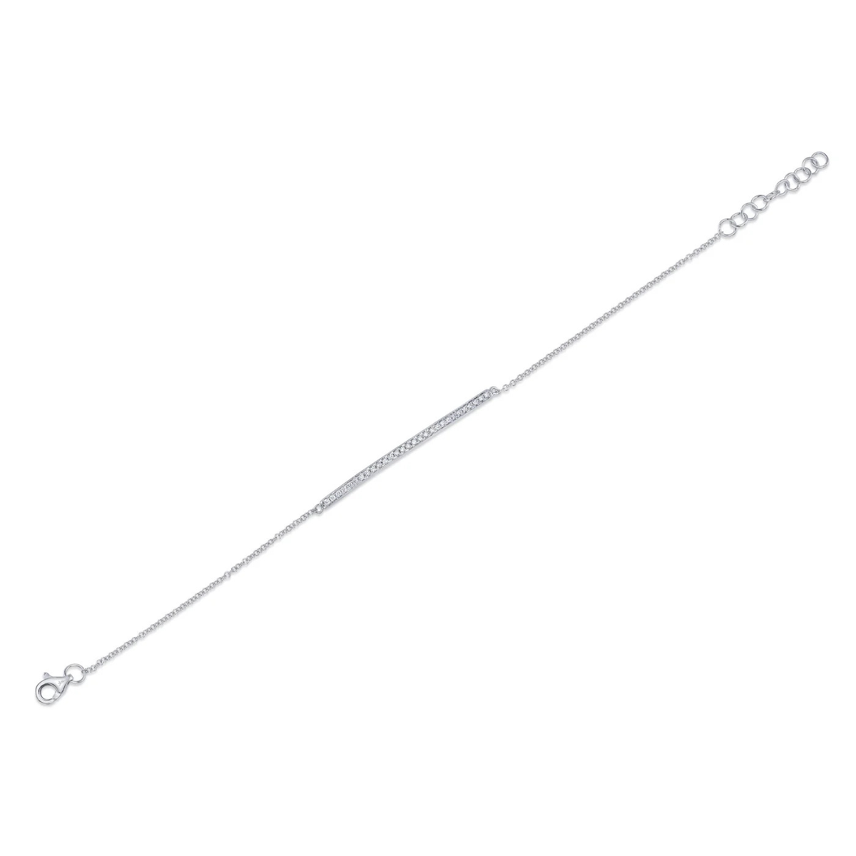 Kate 14K White Gold 0.17ct Diamond Bar Bracelet