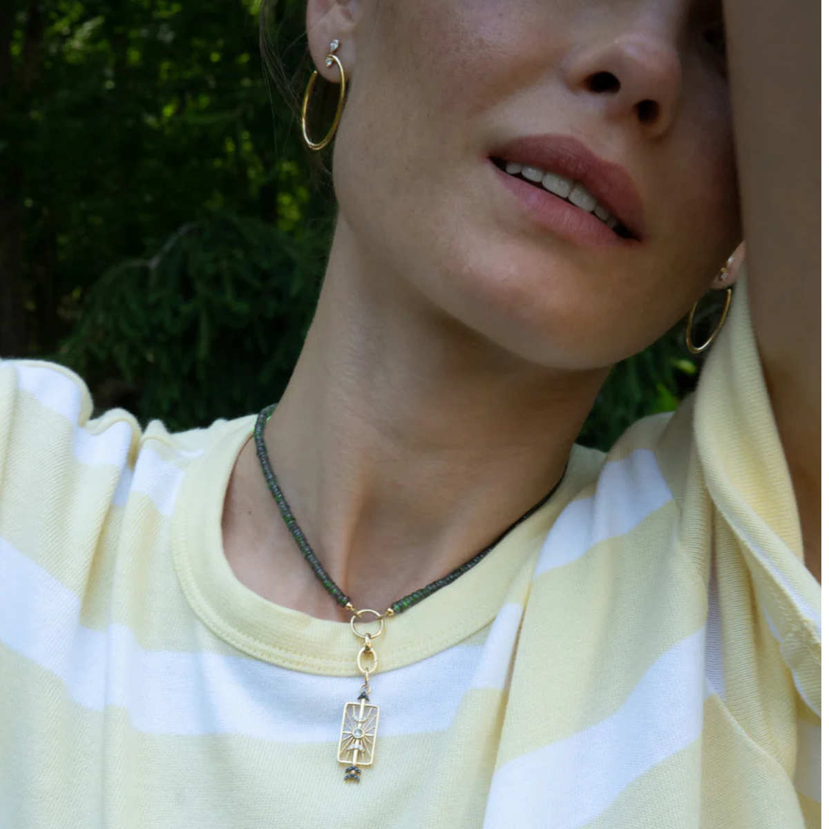 Monica Rich Kosann Jewelry - 18’’ ’Design Your Own’ Green Sapphire Charm Necklace 1 Charm Station | Manfredi Jewels