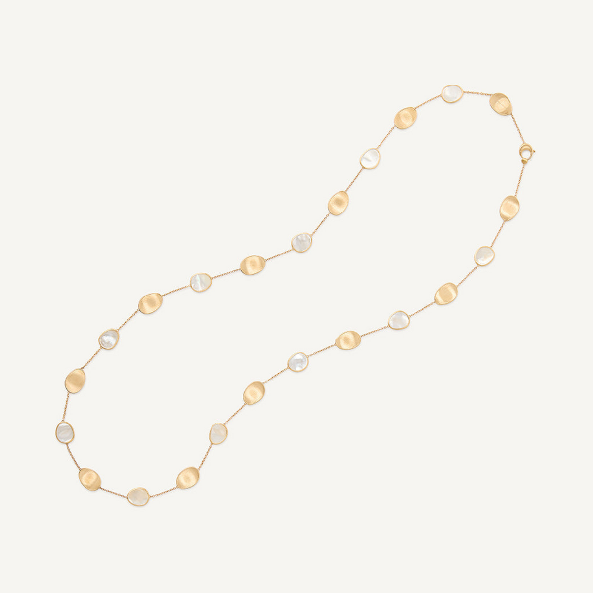 Marco Bicego Jewelry - Lunaria 18K Yellow Gold White Mother of Pearl Long Necklace | Manfredi Jewels