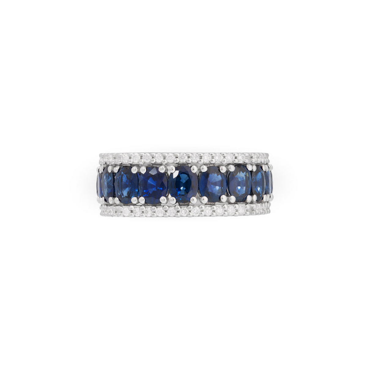 Miseno Jewelry - Procida 18K White Gold Sapphire & Diamond Band Ring | Manfredi Jewels
