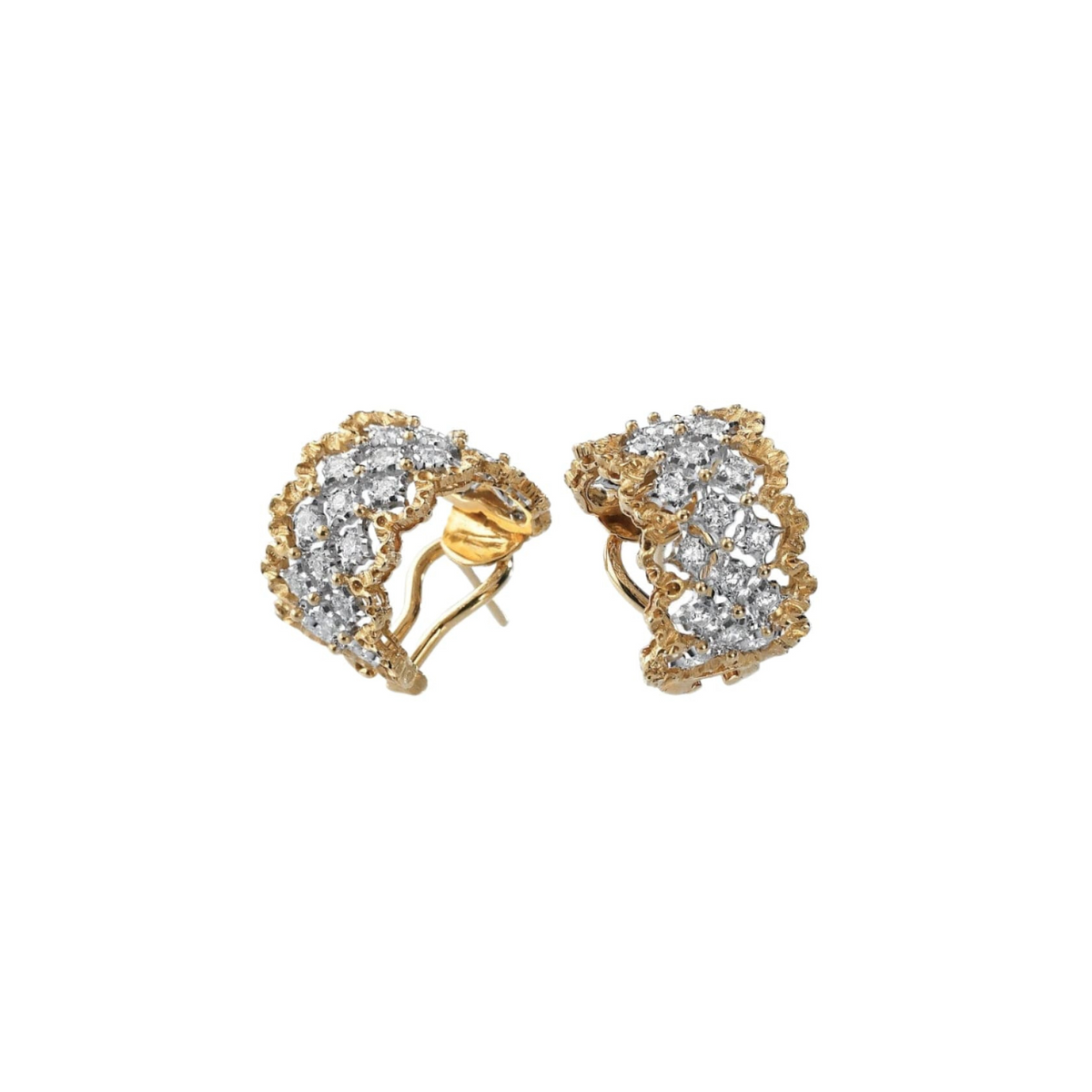 Buccellati Jewelry - Rombi 18K Yellow & White Gold Diamond Earrings | Manfredi Jewels