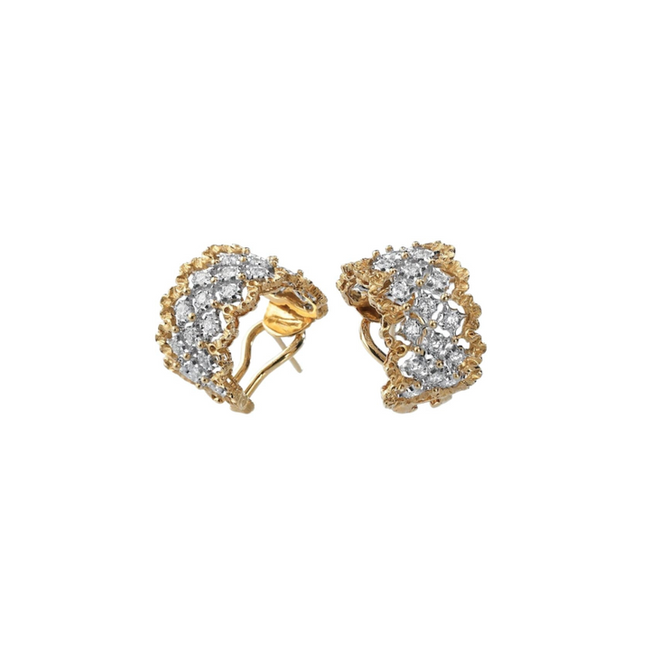 Buccellati Jewelry - Rombi 18K Yellow & White Gold Diamond Earrings | Manfredi Jewels