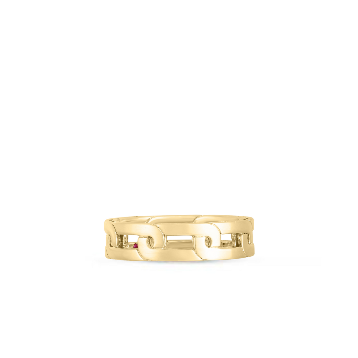 Roberto Coin Jewelry - Navarra 18K Yellow Gold Slim Chain Ring | Manfredi Jewels