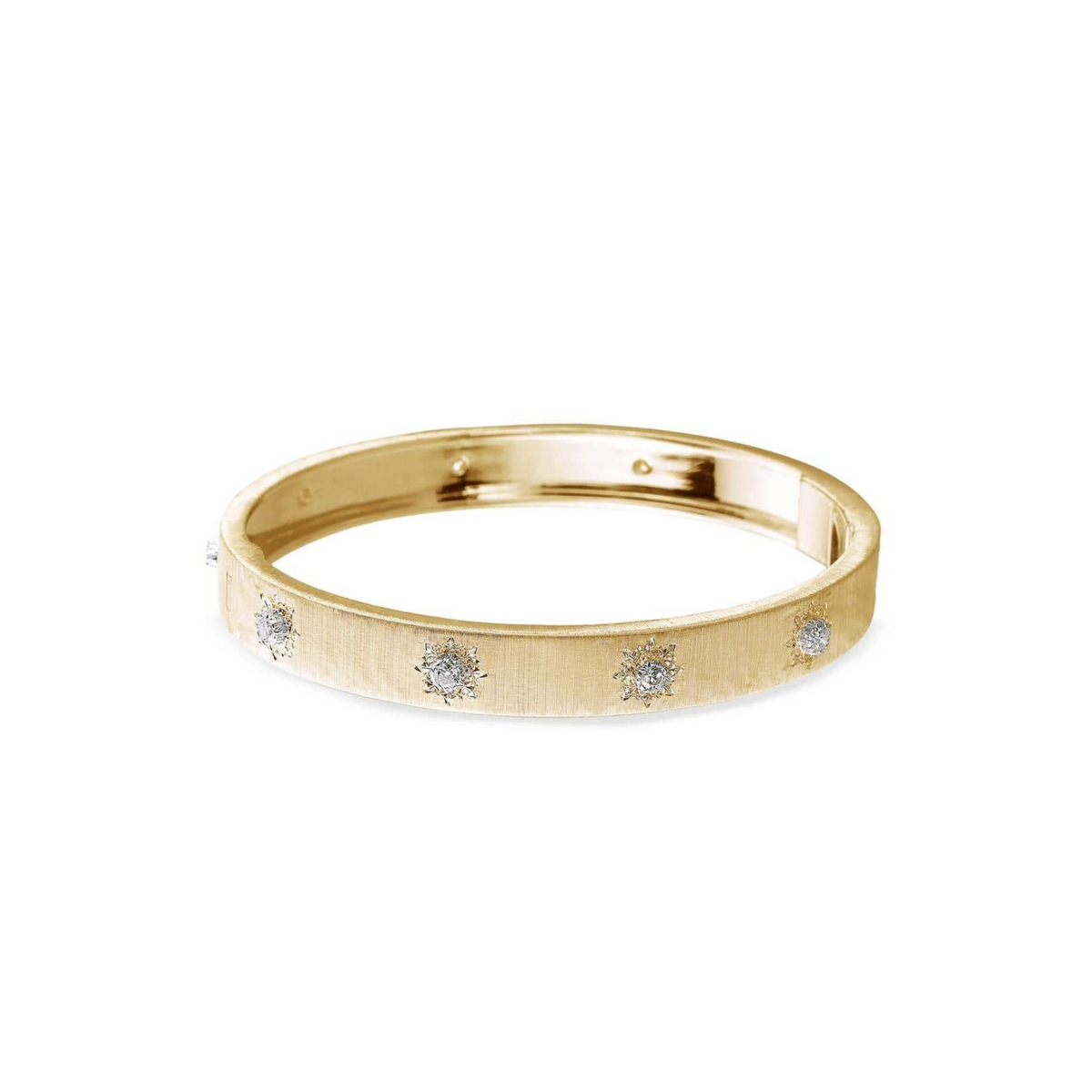 Buccellati Jewelry - Macri Classica 18K Yellow Gold Diamond Wide Bracelet | Manfredi Jewels