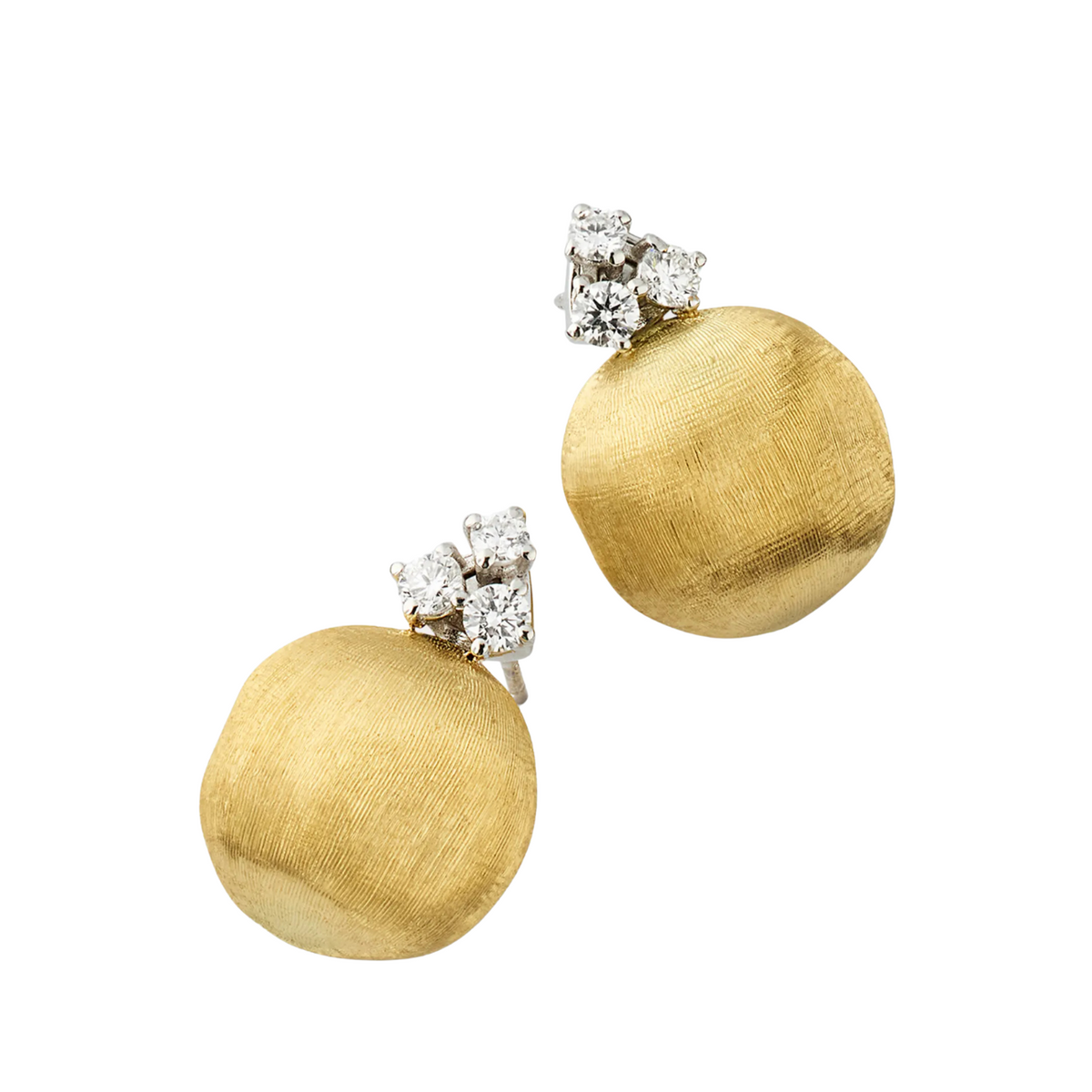Marco Bicego - 18K Yellow Gold Stud Earrings with Diamonds | Manfredi Jewels