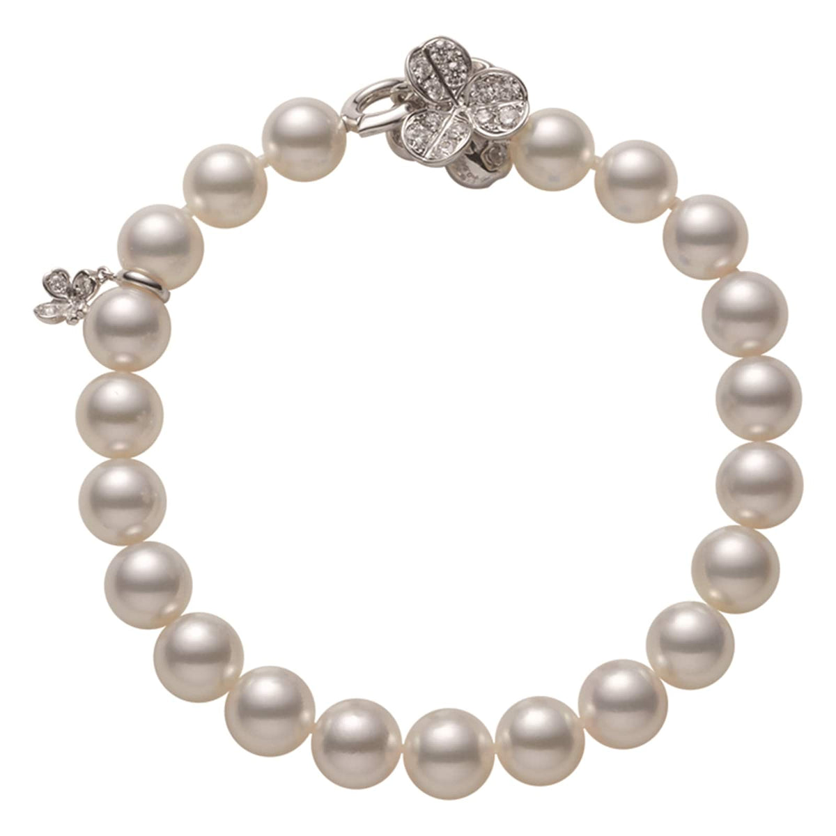 Mikimoto Jewelry - Classic Elegance 18K White Gold Akoya Cultured Pearl & Diamond Bracelet | Manfredi Jewels