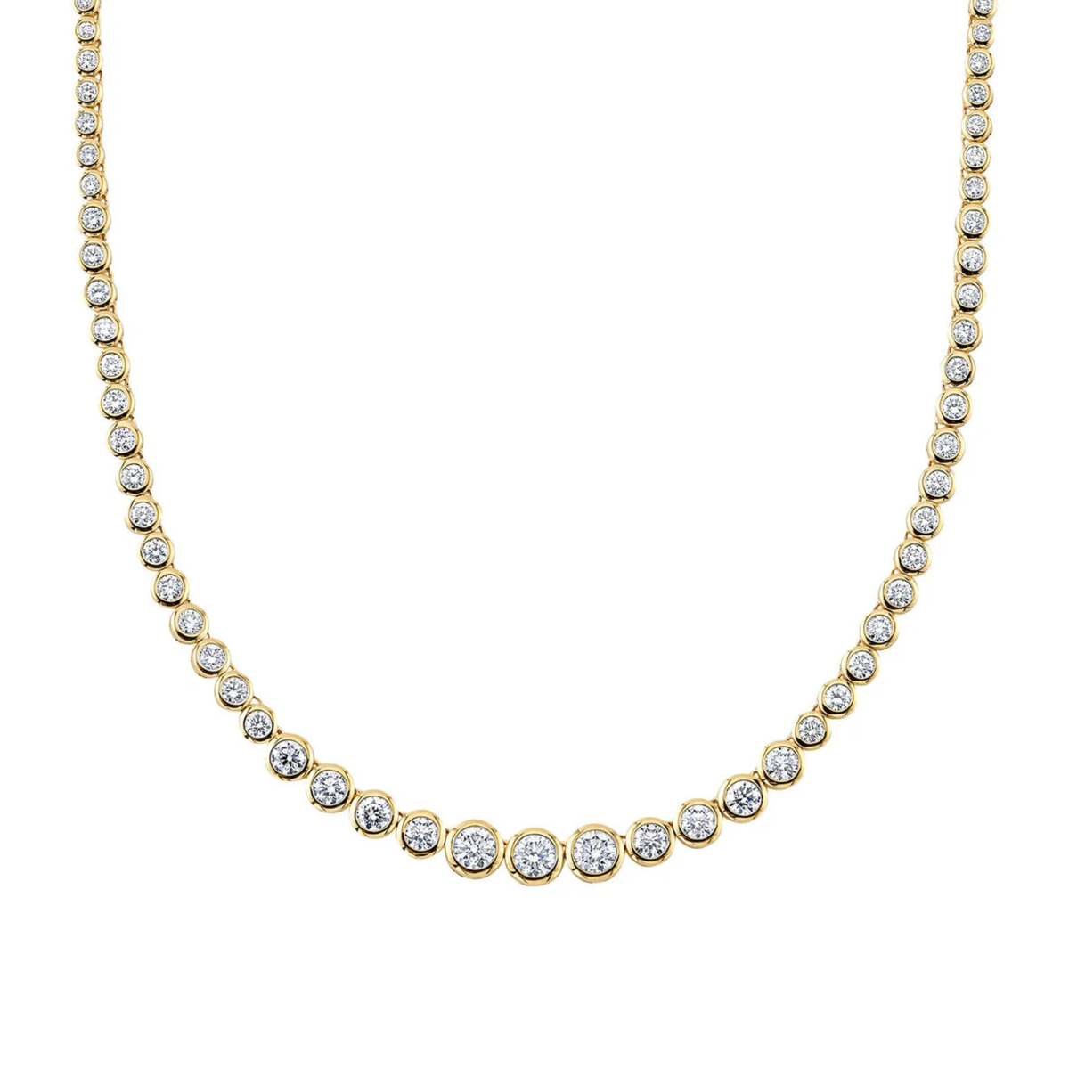 Bailey 14K Yellow Gold Diamond Bezel Tennis Necklace (5.70 ctw)