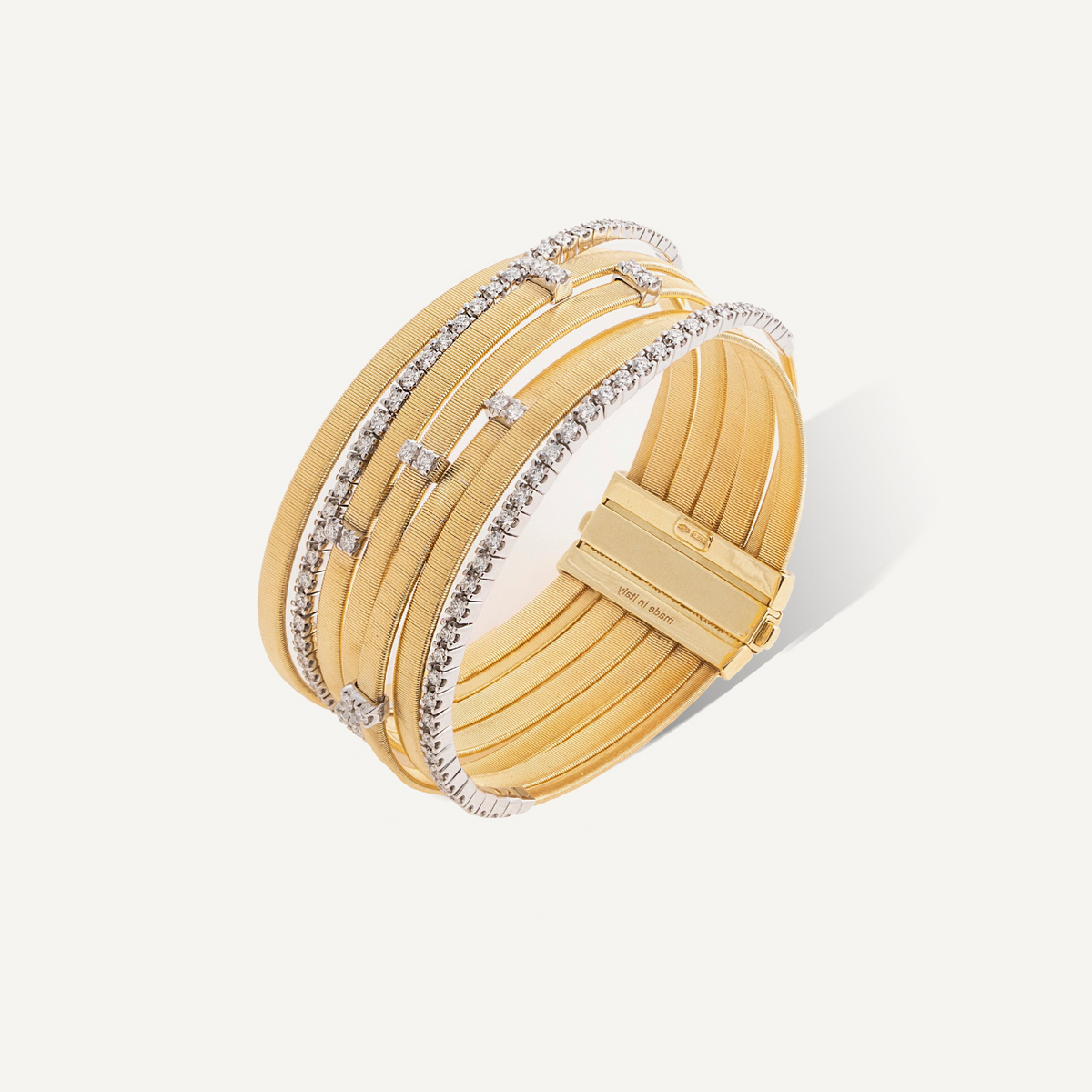Marco Bicego Jewelry - Masai Collection Seven Strand 18K Yellow Gold Diamond Bracelet | Manfredi Jewels