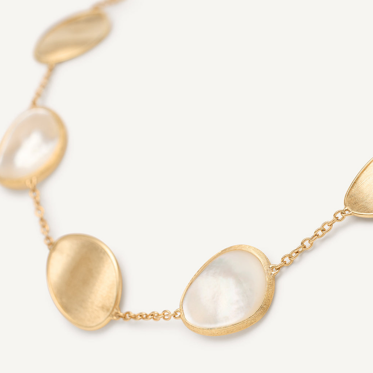 Marco Bicego Jewelry - Lunaria 18K Yellow Gold White Mother of Pearl Short Necklace | Manfredi Jewels