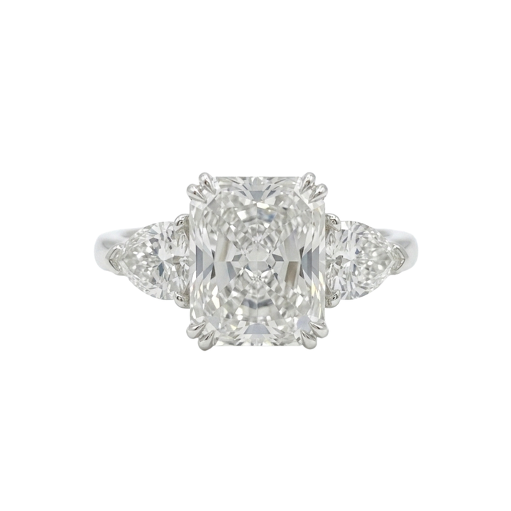 Cushion Cut 3.20ct Platinum 3-Stone Diamond Engagement Ring