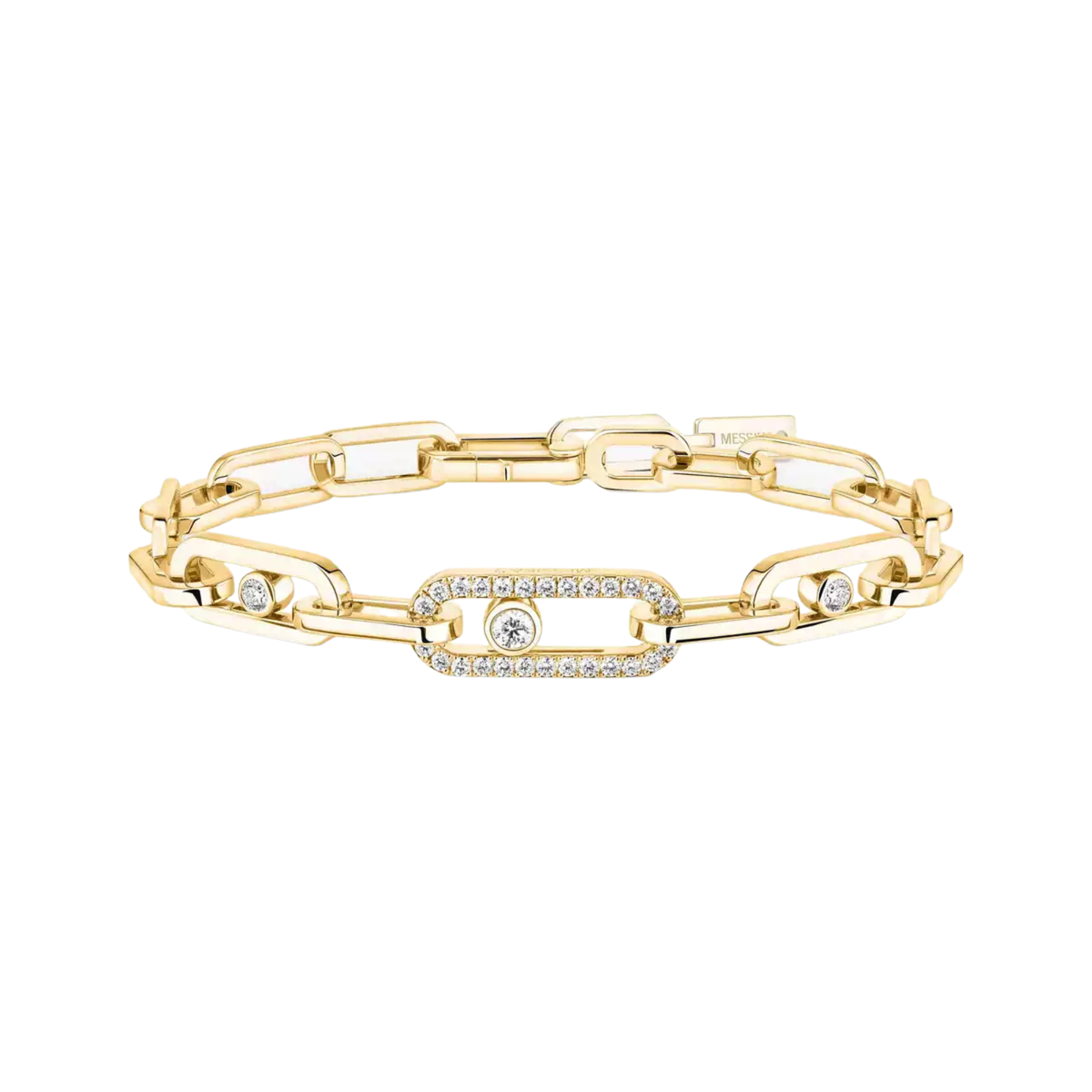 Move Link 18K Yellow Gold Diamond Bracelet