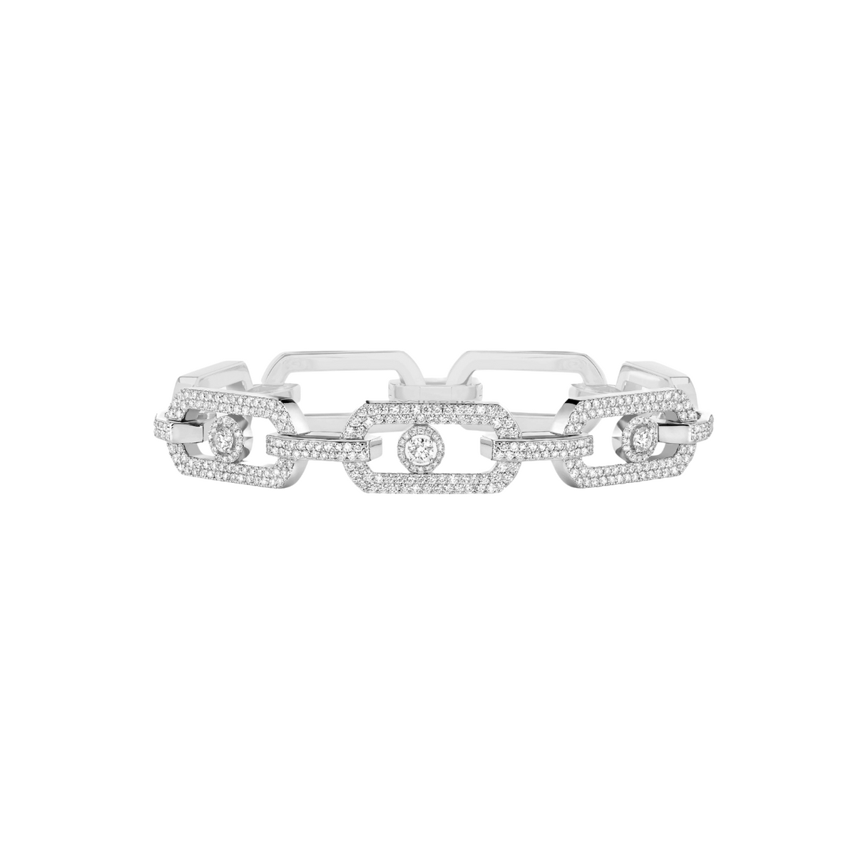 Messika Jewelry - So Move 18K White Gold XL Pavé Diamond Bracelet | Manfredi Jewels