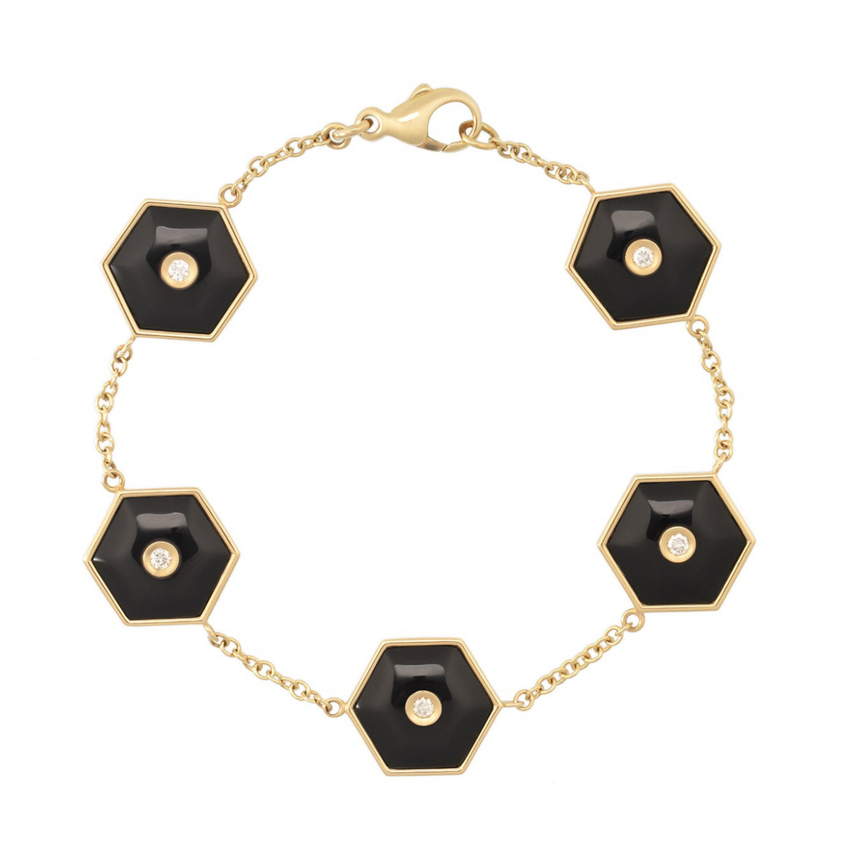 Miseno Jewelry - Baia Sommersa 18K Yellow Gold Onyx & Diamond Bracelet | Manfredi Jewels