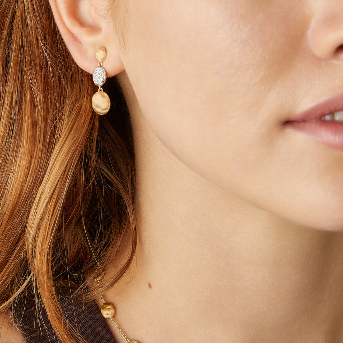 Marco Bicego Jewelry - Siviglia 18K Yellow Gold Diamond Triple Drop Earrings | Manfredi Jewels