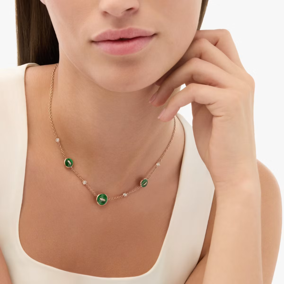 18K Rose Gold Pom Pom Dot Reversible Necklace