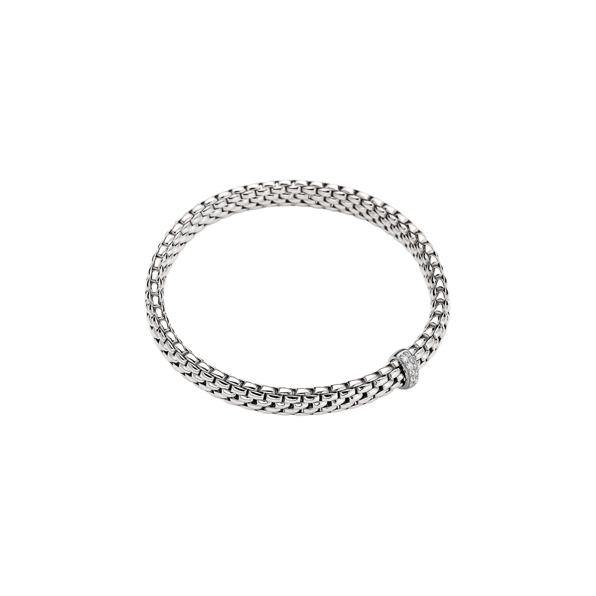 Fope Jewelry - Vendome 18K White Gold Pavè Diamond Flex’it Bracelet | Manfredi Jewels