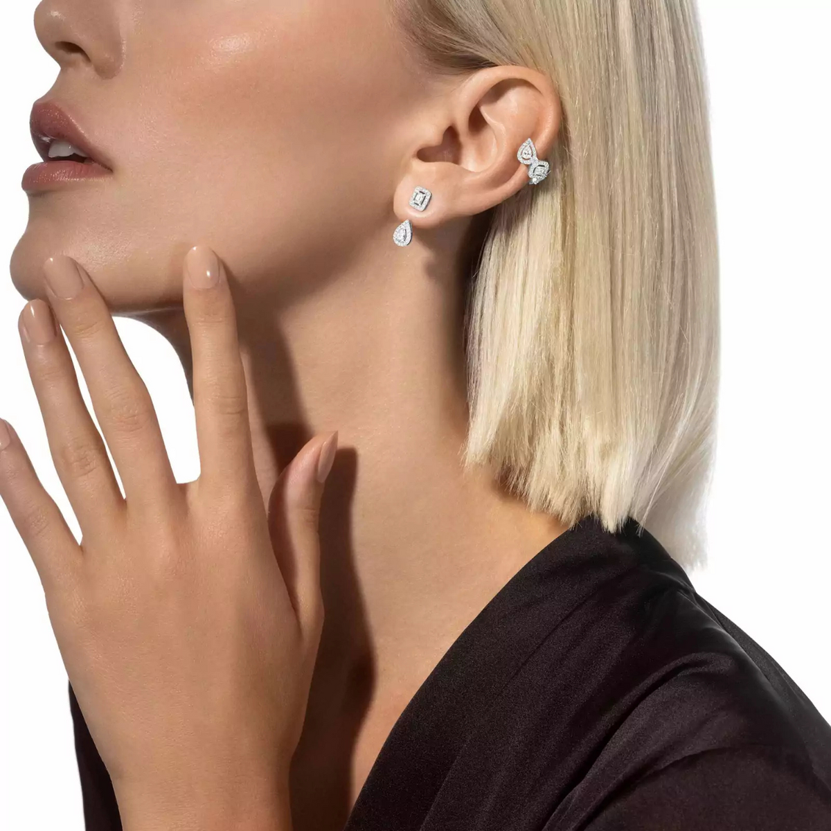 Messika Jewelry - 18K White Gold ’My Twin Toi & Moi’ Diamond Earrings | Manfredi Jewels