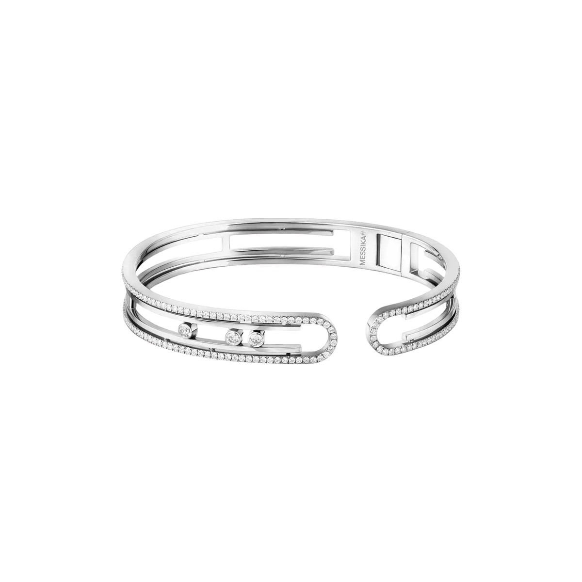 Messika Jewelry - 18K White Gold Move 10th Diamond Bangle | Manfredi Jewels