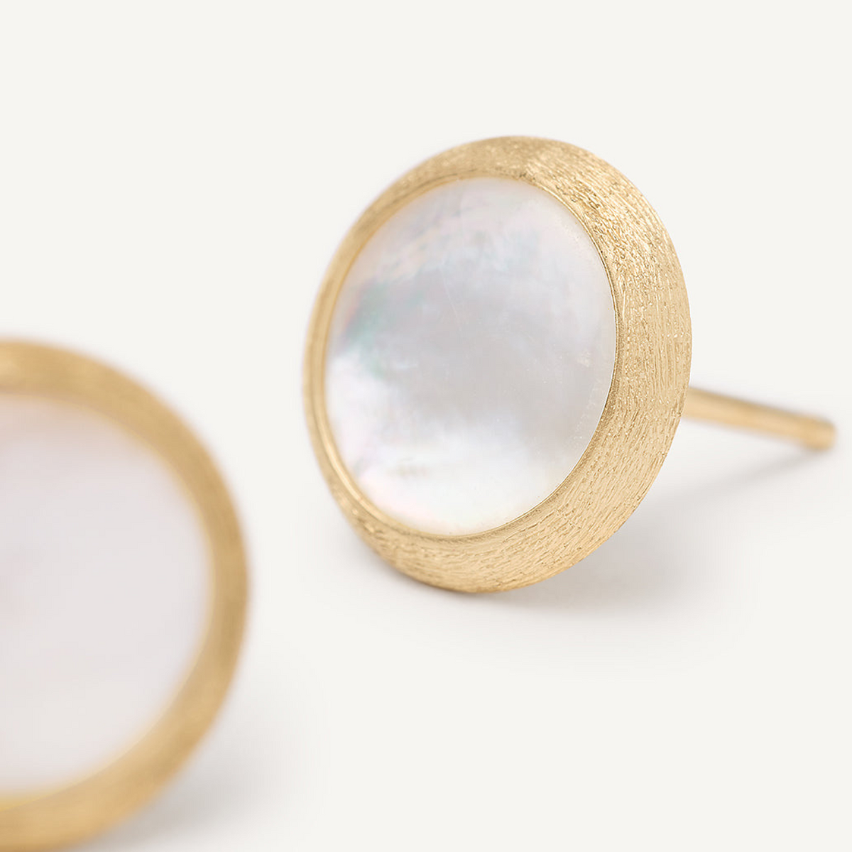 Marco Bicego Jewelry - Jaipur Color 18K Yellow Gold Mother of Pearl Stud Earrings | Manfredi Jewels