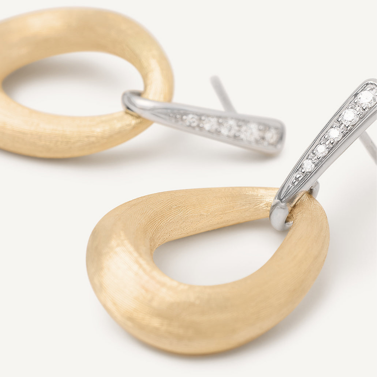 Marco Bicego Jewelry - Lucia 18K Yellow Gold Diamond Loop Earrings | Manfredi Jewels