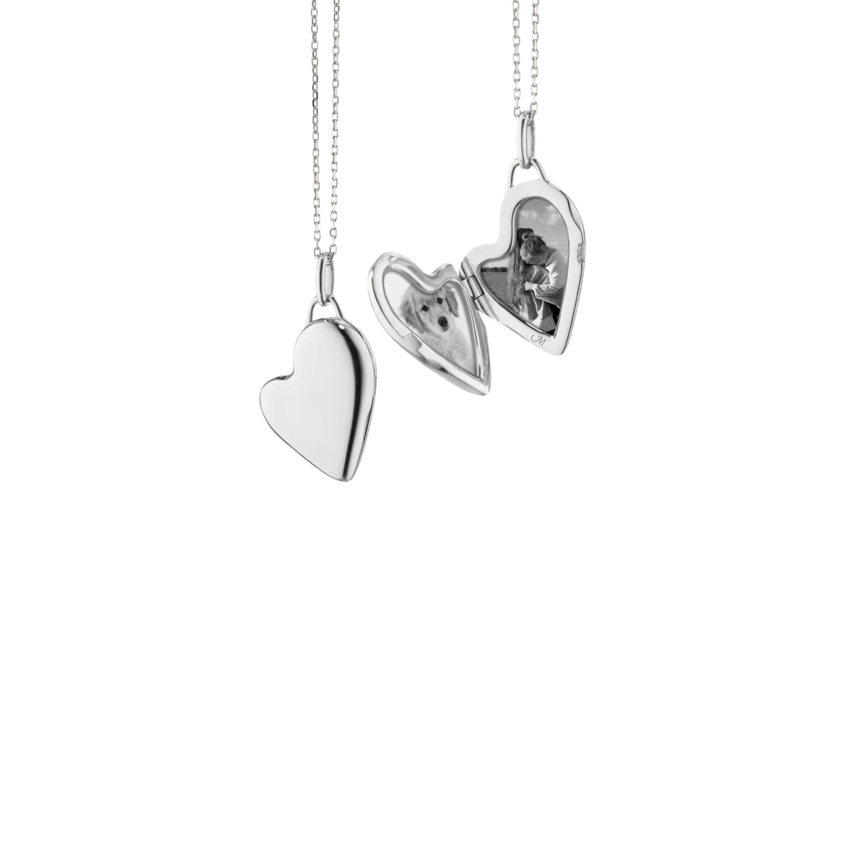 Monica Rich Kosann Jewelry - Petite Slim Sterling Silver Heart Locket Necklace | Manfredi Jewels