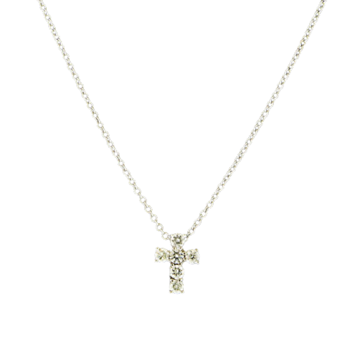 Manfredi Jewels Jewelry - 14K White Gold Diamond Cross Necklace | Manfredi Jewels