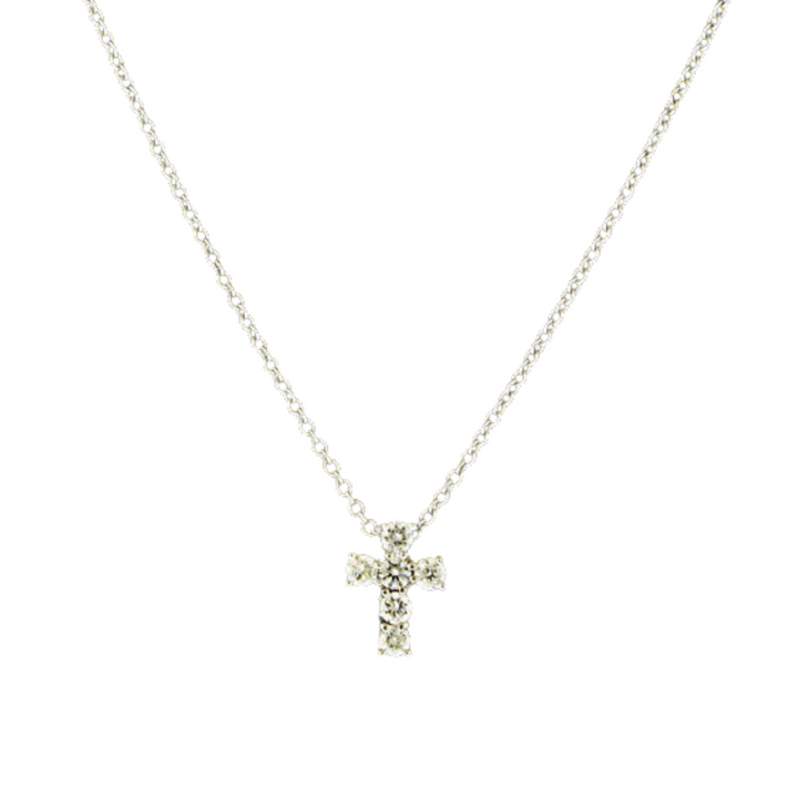 Manfredi Jewels Jewelry - 14K White Gold Diamond Cross Necklace | Manfredi Jewels