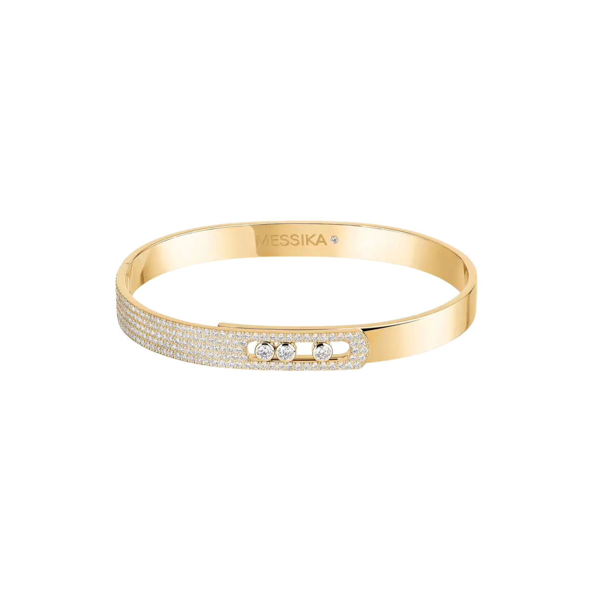 Messika Jewelry - 18K Yellow Gold Diamond Move Noa Semi-Pave Diamond Bangle | Manfredi Jewels