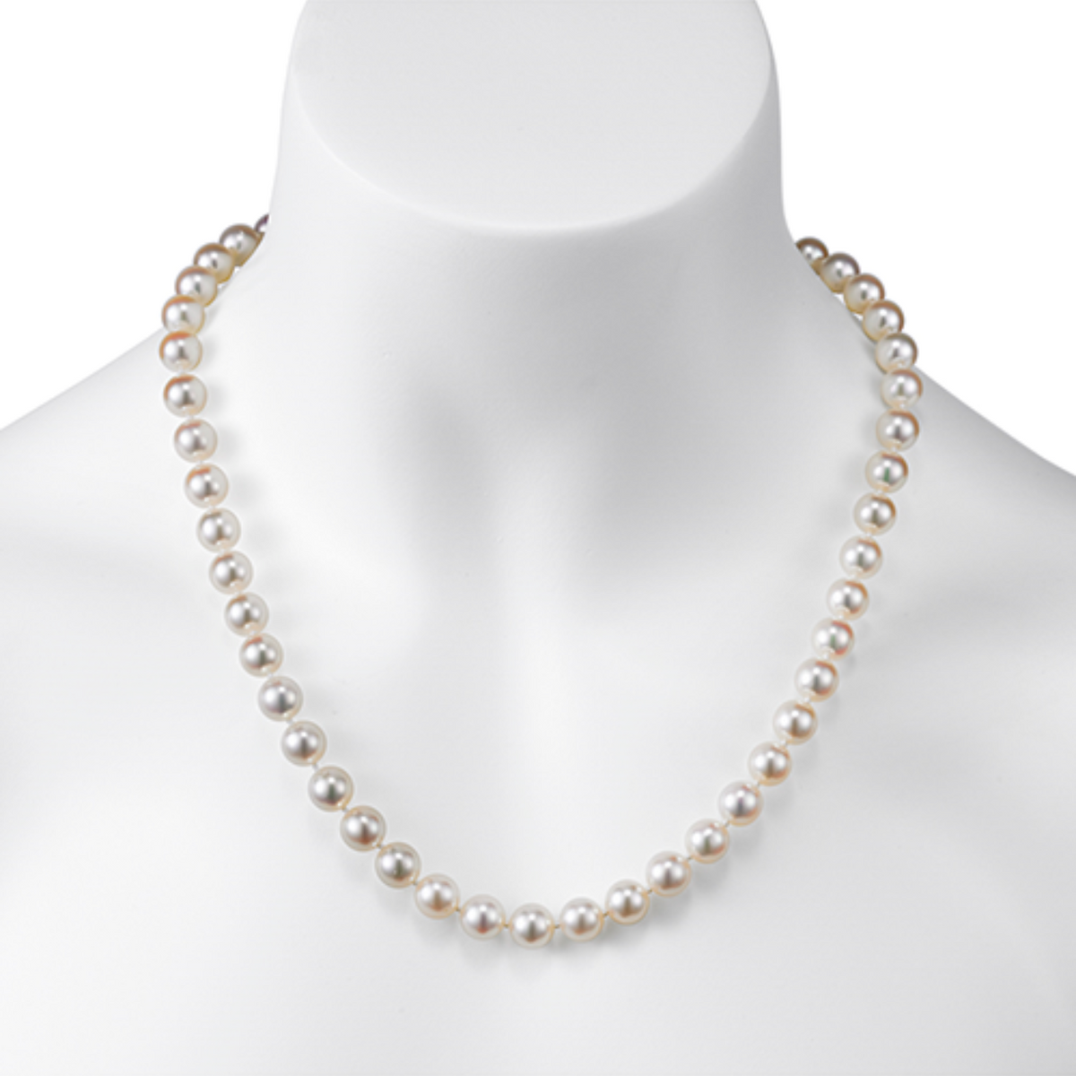 Mastoloni - Akoya Pearl 18K Yellow Gold 8-8.5mm AA Pearl Necklace | Manfredi Jewels