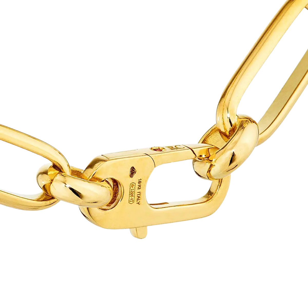 Roberto Coin - Two-Tone 18K Gold & Diamond Paper Clip Chain Necklace | Manfredi Jewels