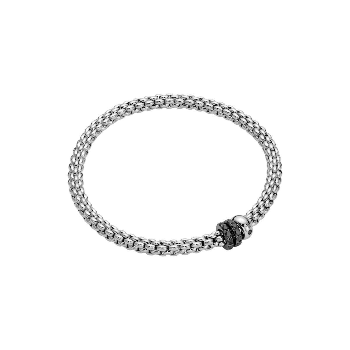 Fope Jewelry - Solo 18K White Gold Pavè Black Diamond Flex’it Bracelet | Manfredi Jewels