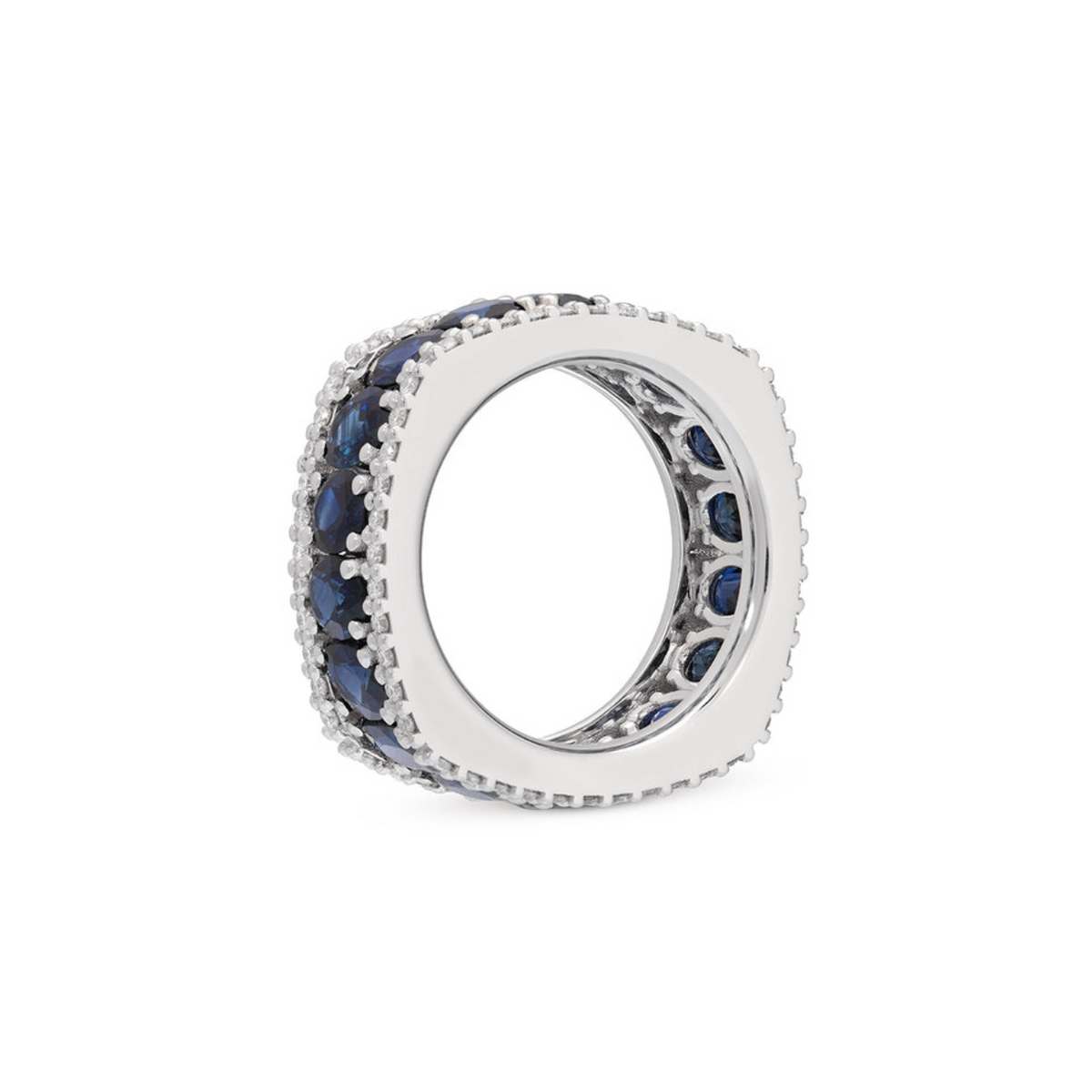 Miseno Jewelry - Procida 18K White Gold Sapphire & Diamond Band Ring | Manfredi Jewels