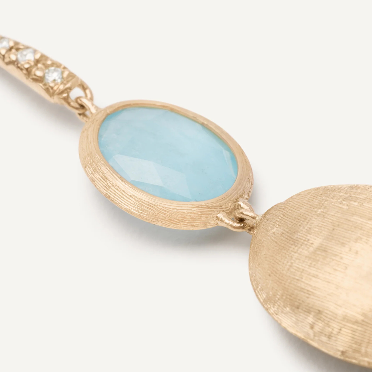 Siviglia 18K Yellow Gold Earrings with Aquamarine & Diamonds