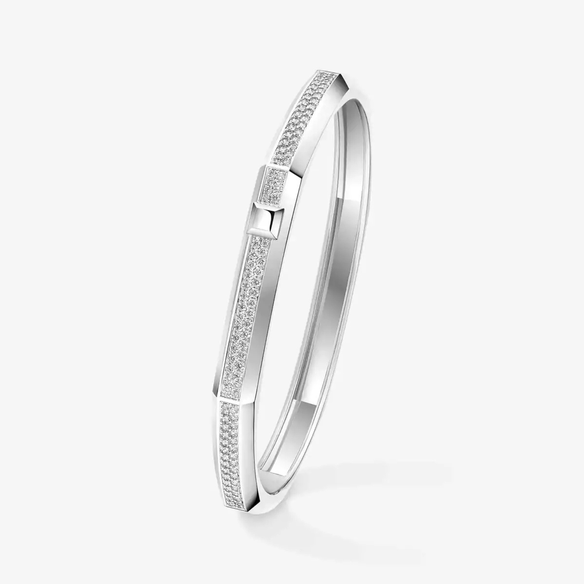 18K White Gold Diamond Pavé Moderniste Bracelet
