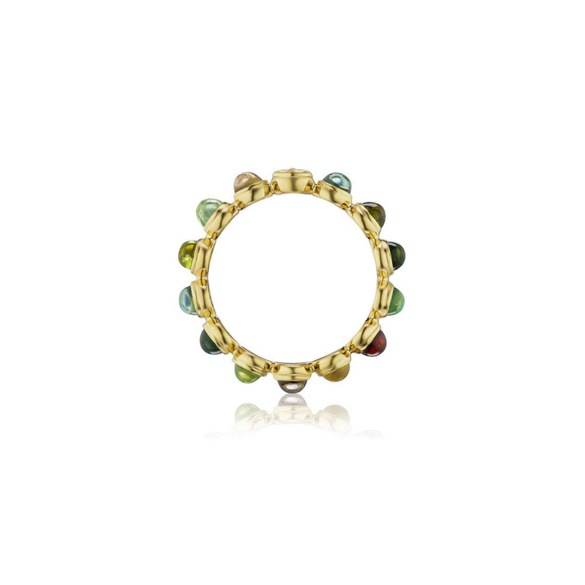 Anthony Lent Jewelry - Celestial 18K Yellow Gold Limited Edition Tourmaline Cabochon Bead Ring | Manfredi Jewels