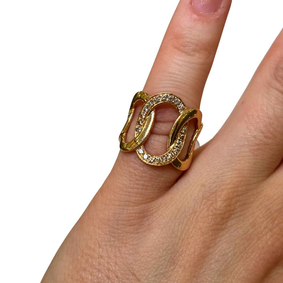 Estate 18K Rose Gold Pomellato Brera Ring with Brown Diamonds
