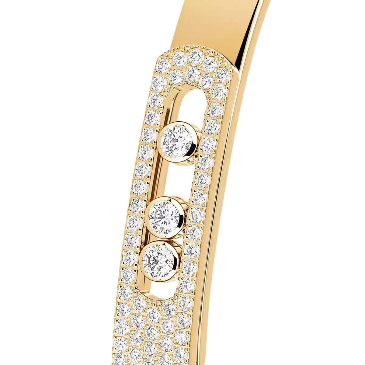 Messika Jewelry - 18K Yellow Gold Diamond Move Noa Semi-Pave Diamond Bangle | Manfredi Jewels