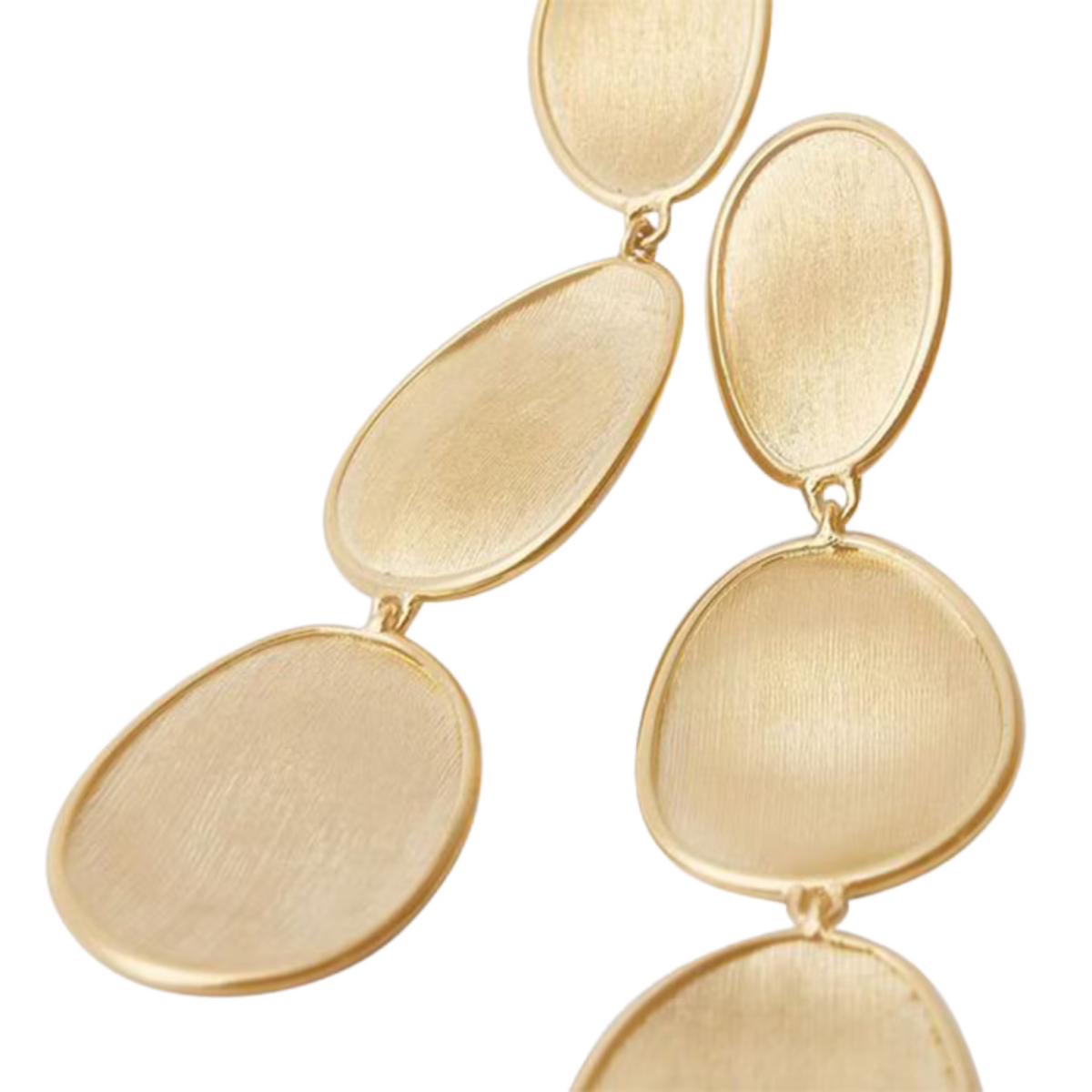 Marco Bicego - 18K Yellow Gold Lunaria 3 Drop Petal Earrings | Manfredi Jewels