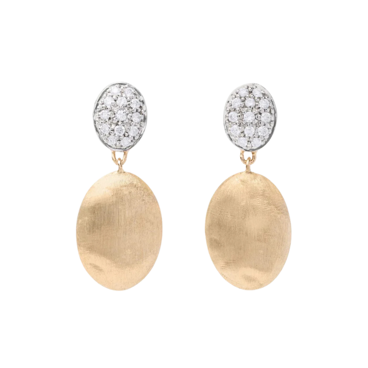 Marco Bicego Jewelry - Siviglia 18K Yellow Gold & Diamond Pave Drop Earrings | Manfredi Jewels
