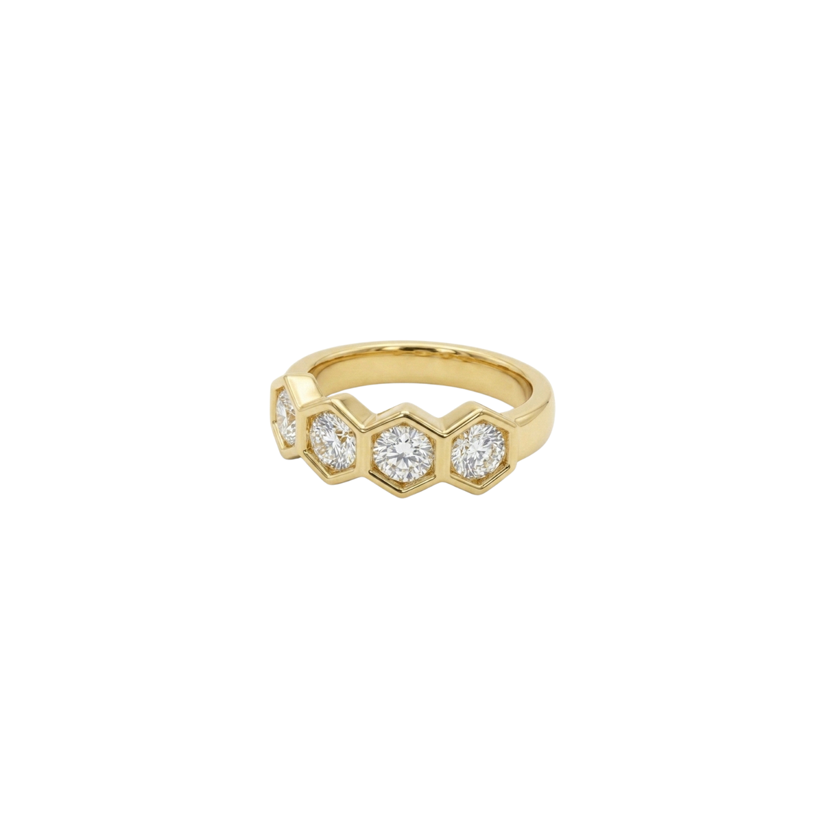 Estate 18K Yellow Gold & Diamond Bezel Set Ring