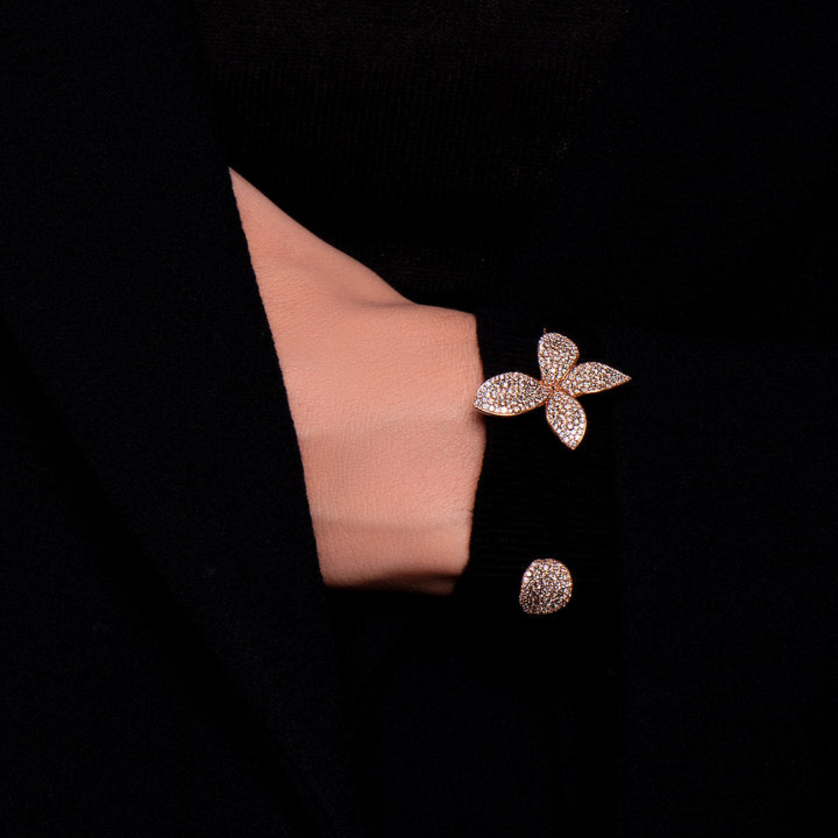 Pasquale Bruni Jewelry - Giardini Segreti 18K Rose Gold White and Champagne Diamond Pavé Bracelet | Manfredi Jewels