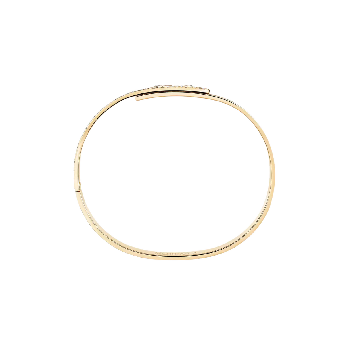Messika Jewelry - 18K Yellow Gold & Diamond Move Noa Ciselé Semi-Pavé Bangle | Manfredi Jewels