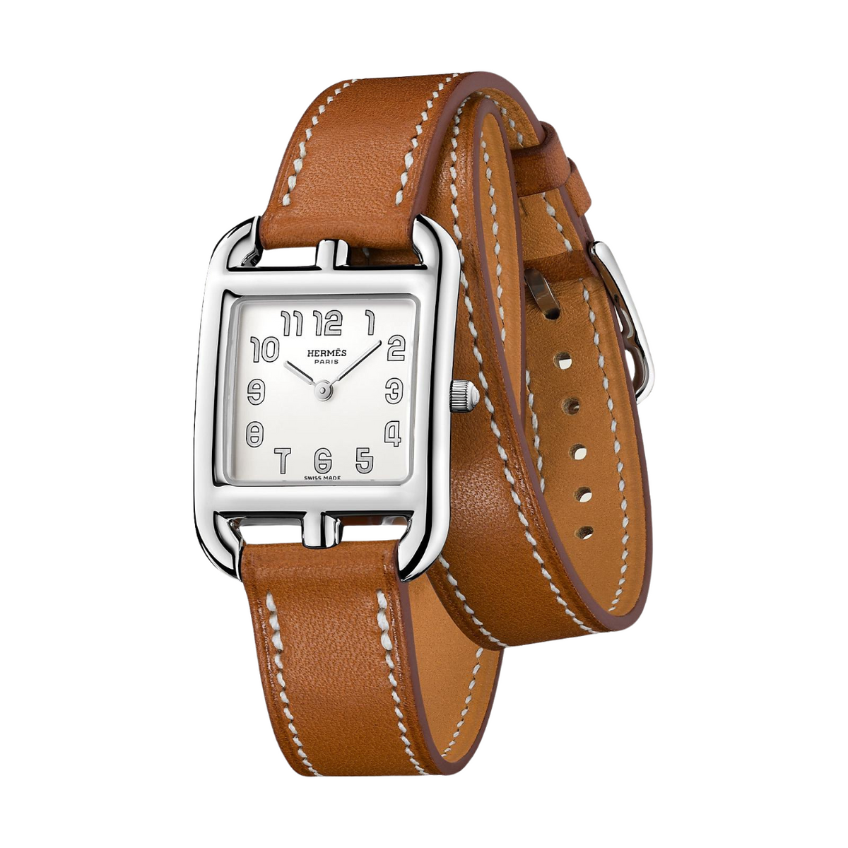 Hermès Watches - CAPE COD - OPALINE SILVER DOUBLE TOUR SMALL WATCH | Manfredi Jewels