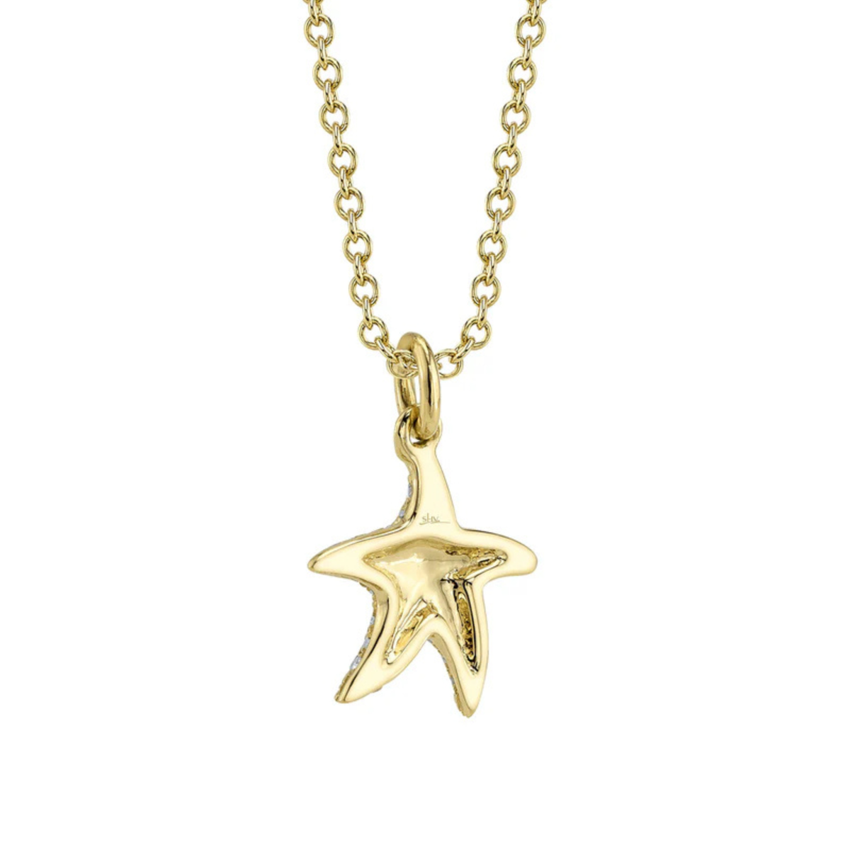 Kate 14K Yellow Gold 0.15ct Diamond Pave Starfish Necklace