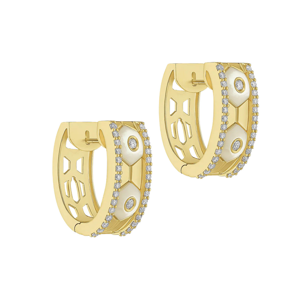 Miseno Jewelry - 18K Yellow Gold & Mother of Pearl Baia Sommersa Earrings | Manfredi Jewels
