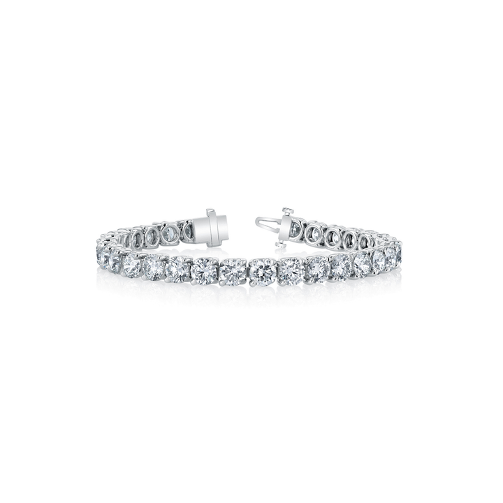 18K White Gold 4.39ct Round Diamond Buttercup Tennis Bracelet