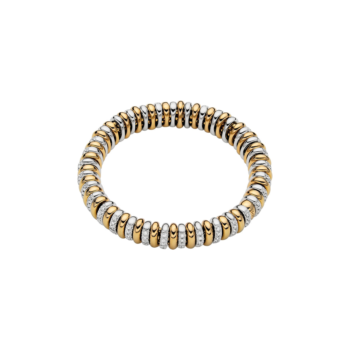 Fope Jewelry - Solo 18K Yellow & White Gold Diamond Flex’it Bracelet | Manfredi Jewels