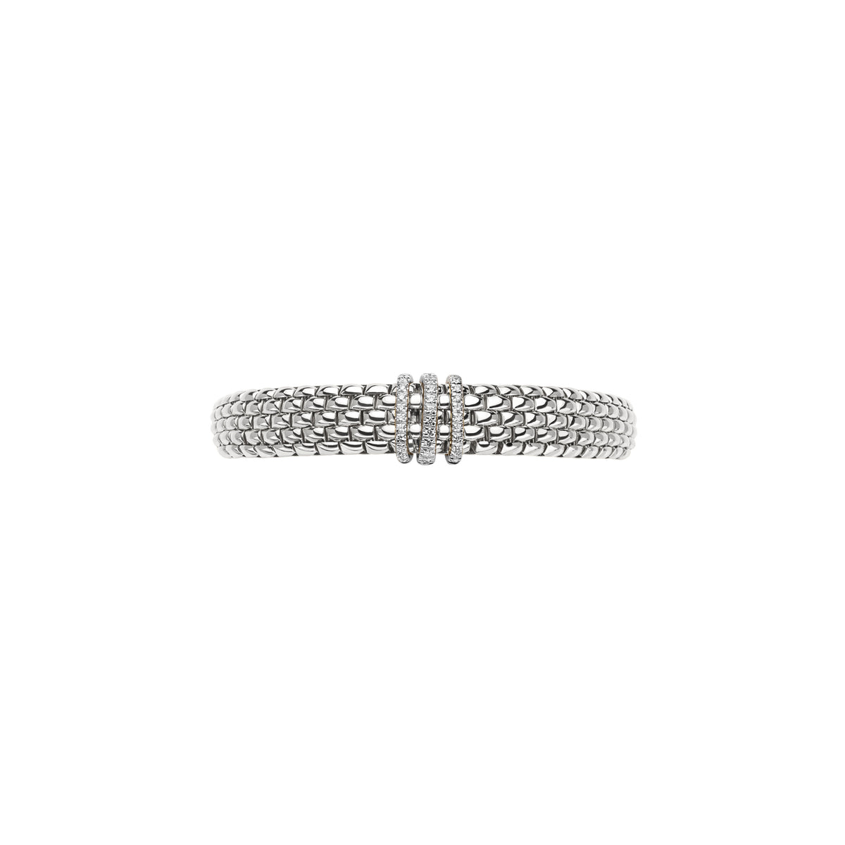 Fope Jewelry - Panorama 18K White Gold Pavè Diamonds Flex’it Bracelet | Manfredi Jewels