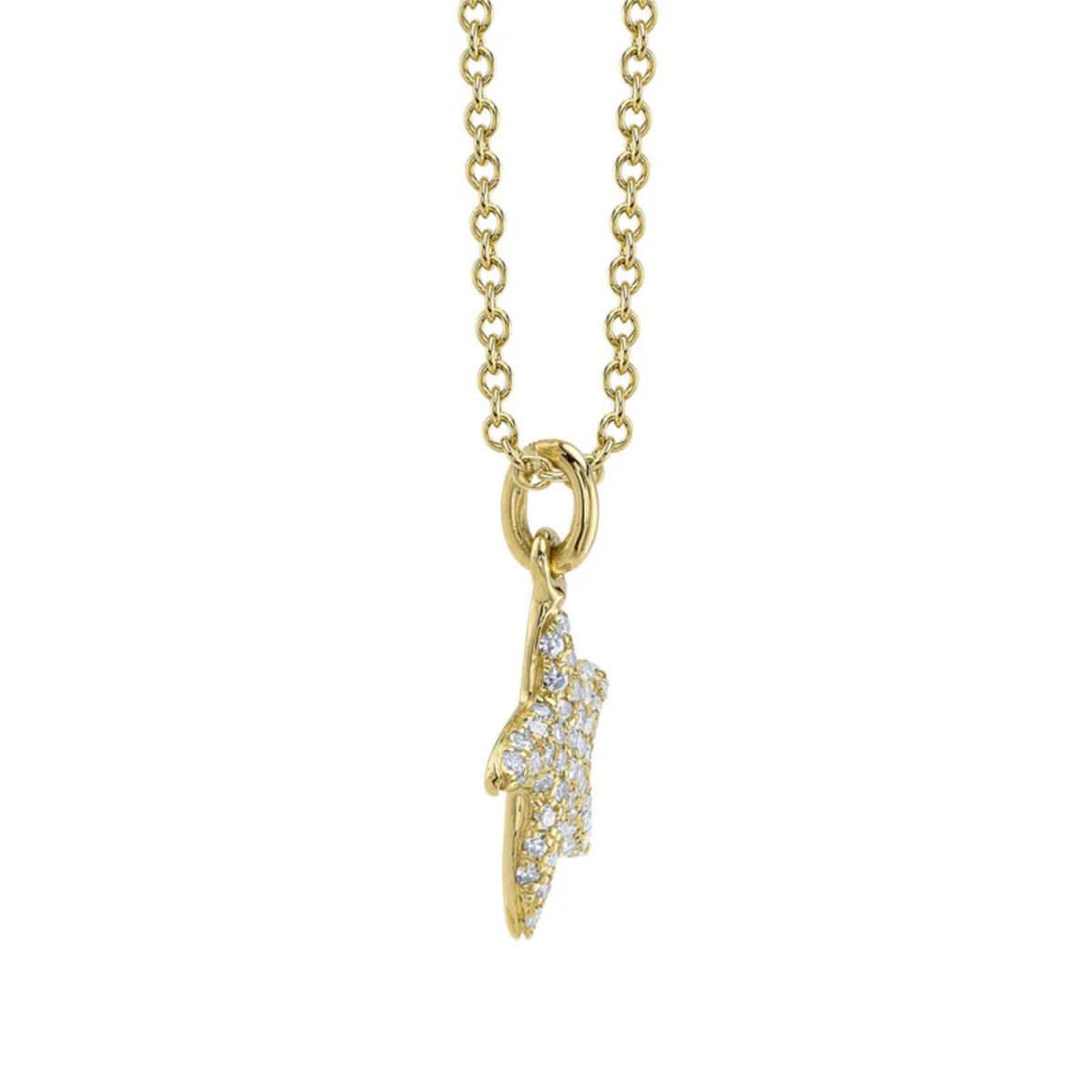Kate 14K Yellow Gold 0.15ct Diamond Pave Starfish Necklace